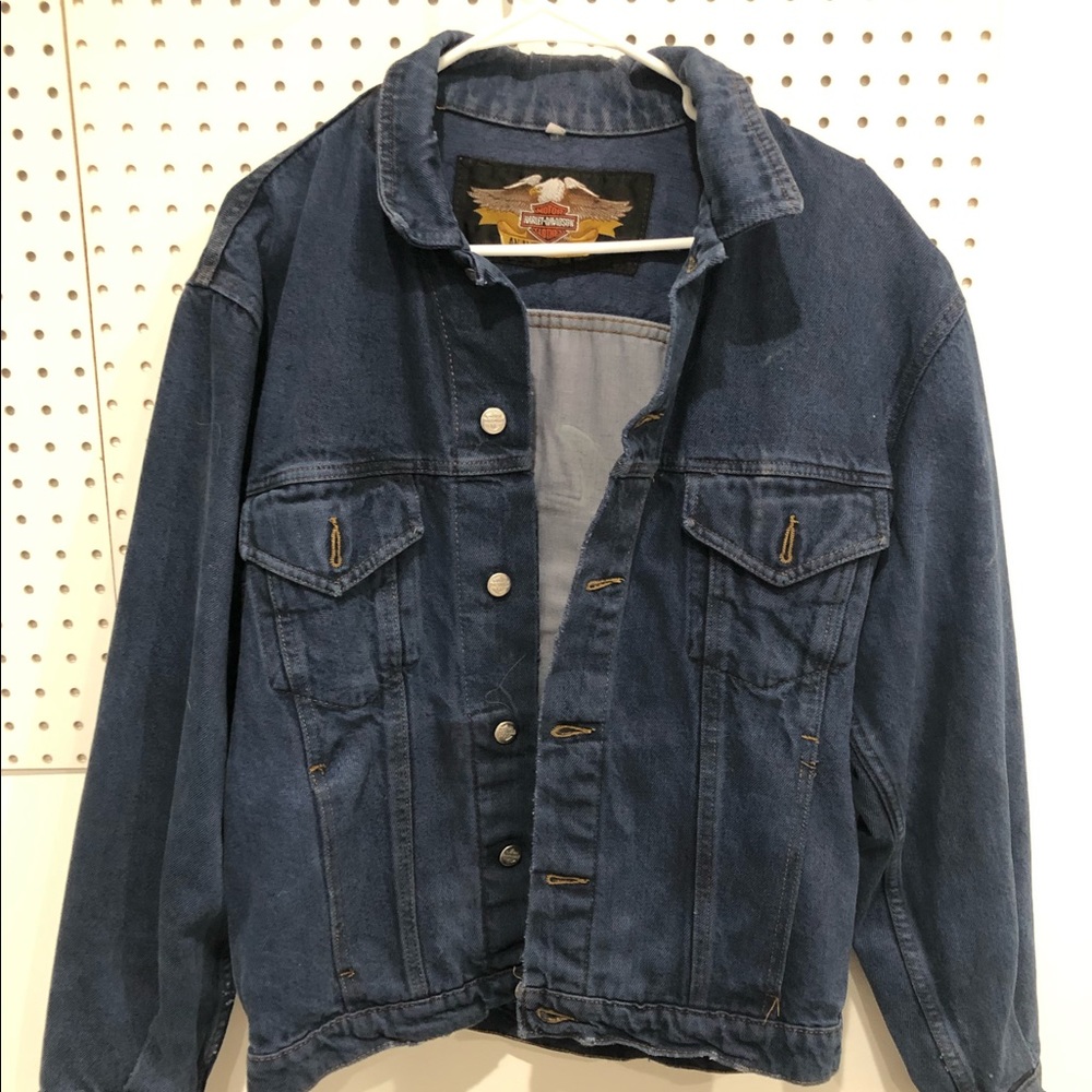 Harley Davidson Denim Motorcycle Jacket (Vintage)